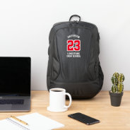 Red Sport Style - Diy Name, Number, School Or Team Port Authority® Backpack at Zazzle