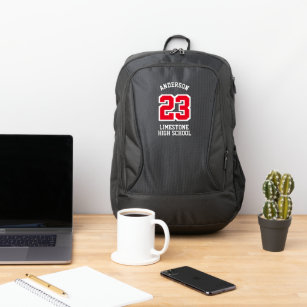 Red Sport Style - DIY Name, Number, School or Team Port Authority® Backpack
