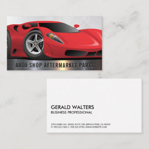 Red Sports Car Auto Metallic Trim Business Card