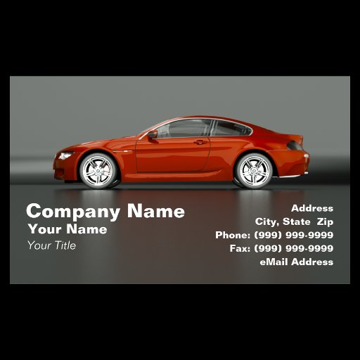 Customizable Red Sports Car Business Card