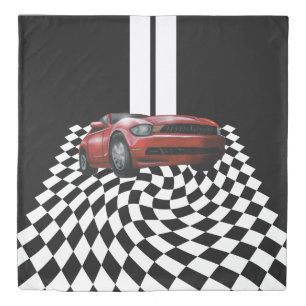 Red Sports Car Duvet Cover