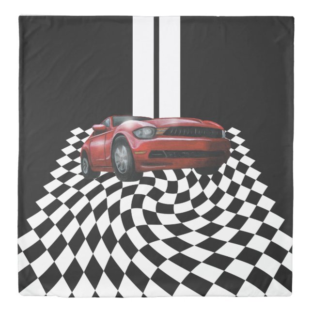 Red Sports Car Duvet Cover (Front)