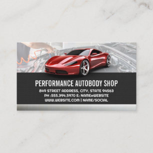 Red Sports Car Mechanic Auto Shop Business Card