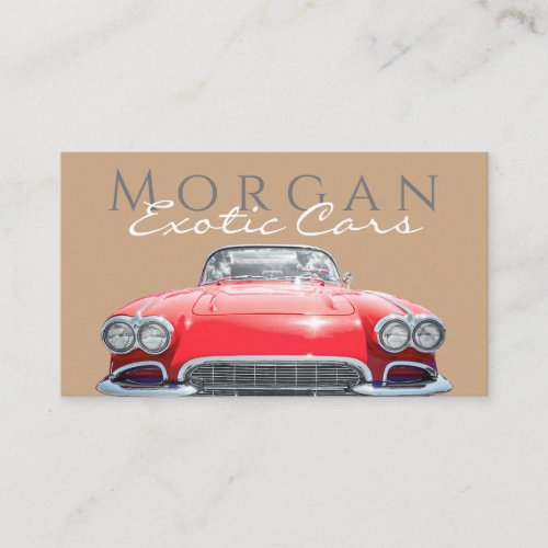 Red Sports Car Name Title  Contact Info QR code Business Card