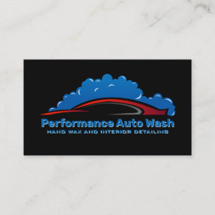 Red Sports Car Soap Bubbles Car Wash Business Card