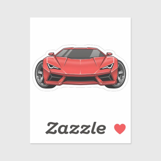Red Sports Car Sticker (Sheet)