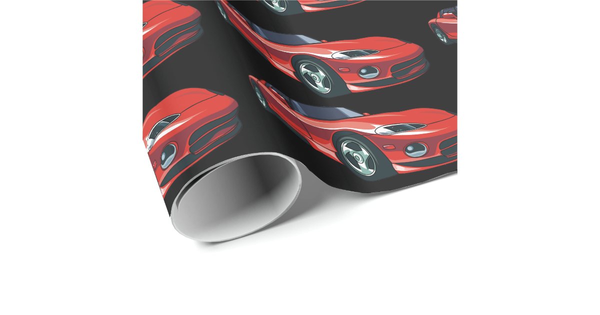 Red Sports Car Wrapping Paper | Zazzle