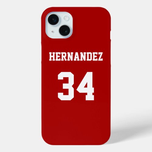 Red Sports Jersey  iPhone 15 Plus Case