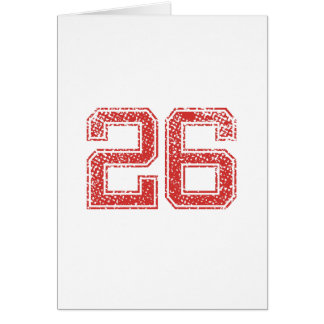 Red Sports Jerzee Number 26 Cards