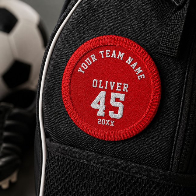 Red Sports Player Team Name Number Patch (Creator Uploaded)