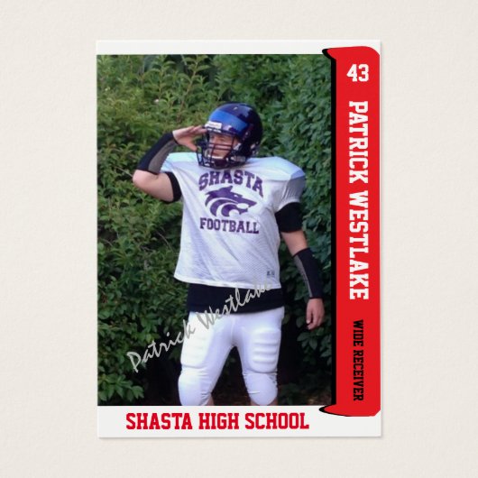 Red Sports Trading  Card w/ Autograph (Front)