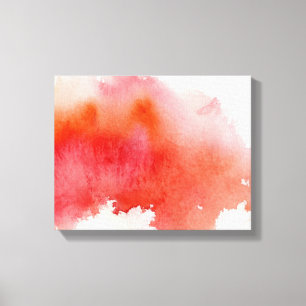 Red spot, watercolor abstract hand painted canvas print