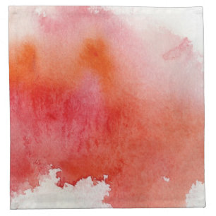 Red spot, watercolor abstract hand painted cloth napkin