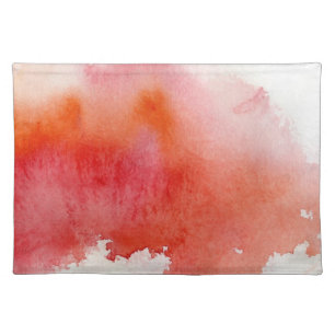 Red spot, watercolor abstract hand painted cloth placemat