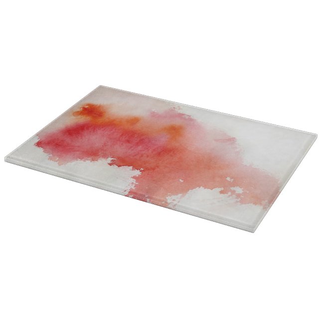 Red spot, watercolor abstract hand painted cutting board (Corner)
