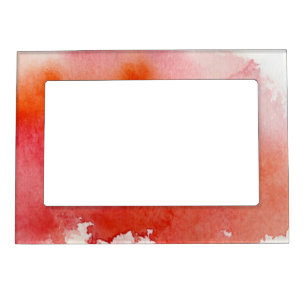 Red spot, watercolor abstract hand painted magnetic frame