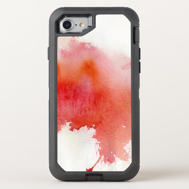 Red spot, watercolor abstract hand painted otterbox iPhone case (Back)