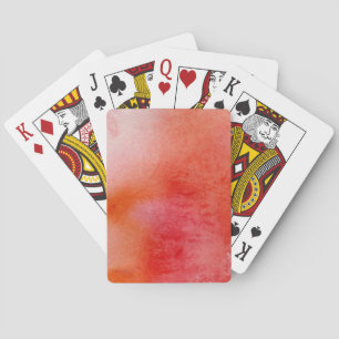 Red spot, watercolor abstract hand painted poker cards
