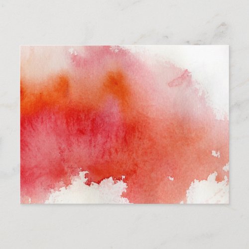 Red spot watercolor abstract hand painted postcard