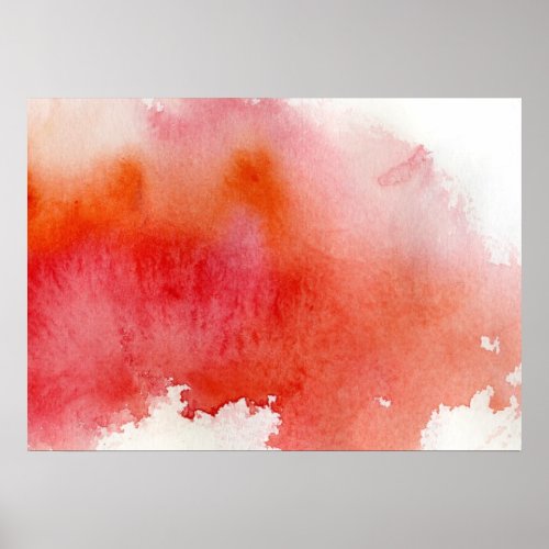 Red spot watercolor abstract hand painted poster
