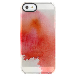 Red spot, watercolor abstract hand painted clear iPhone SE/5/5s case