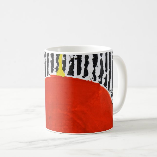 Red Spot with black and white stripes Coffee Mug (Front Right)