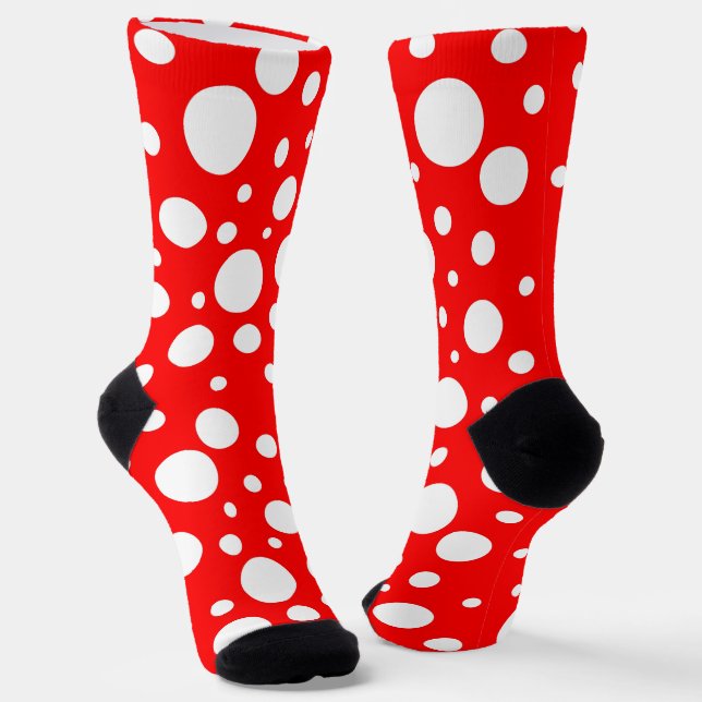 Red Spots Crew Socks (Angled)
