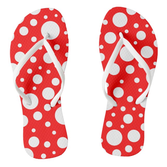 Red Spots Flip Flops (Footbed)
