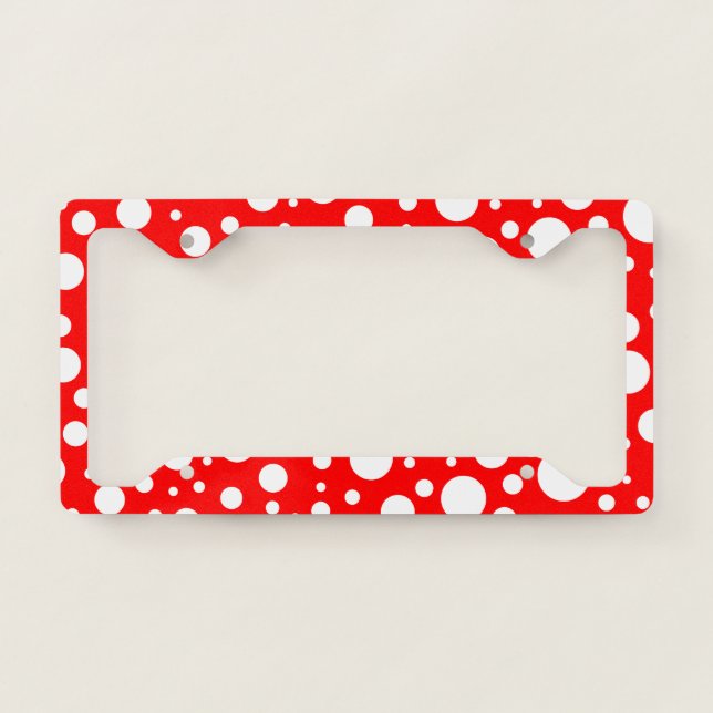 Red Spots License Plate Frame (Front)
