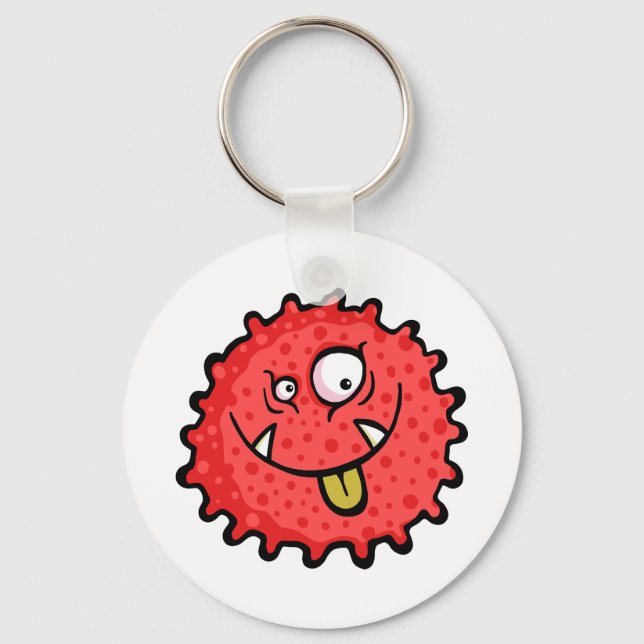 Red Spotted Germ Pathogen Keychain (Front)
