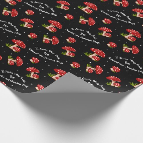 Red Spotted Mushroom Wrapping Paper