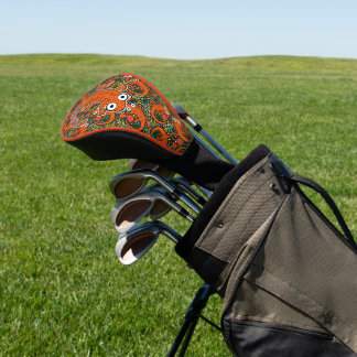 Red Spotted Newt on Black Personalized Tail Golf Head Cover