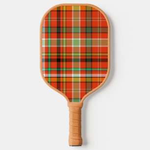 Red Spotted Newt Plaid - Orange Gold and Green Pickleball Paddle