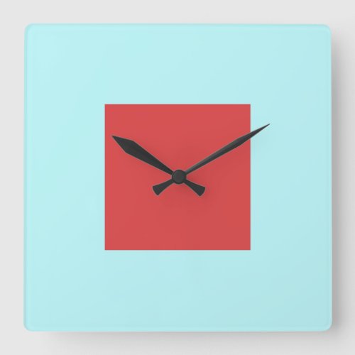 Red Square Acrylic Wall Clock