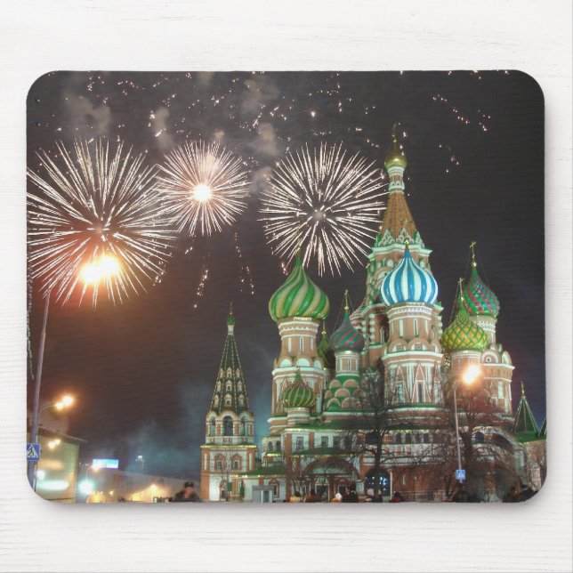 red square fireworks mouse pad (Front)