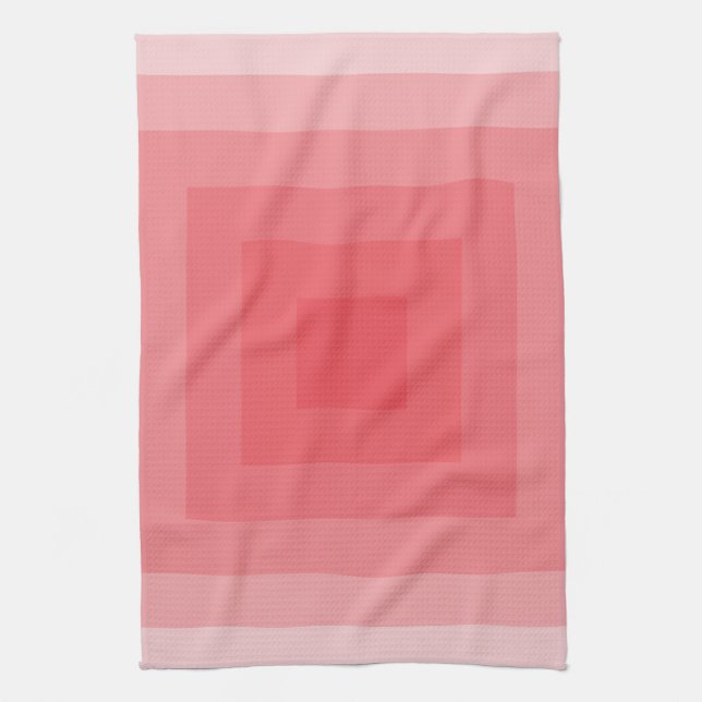 Red Square Geometric Kitchen Towel (Vertical)
