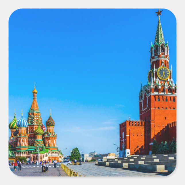 Red Square of Moscow Square Sticker (Front)