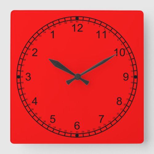 Red Square Wall Clock