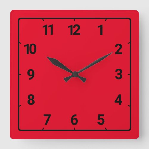 Red Square Wall Clock