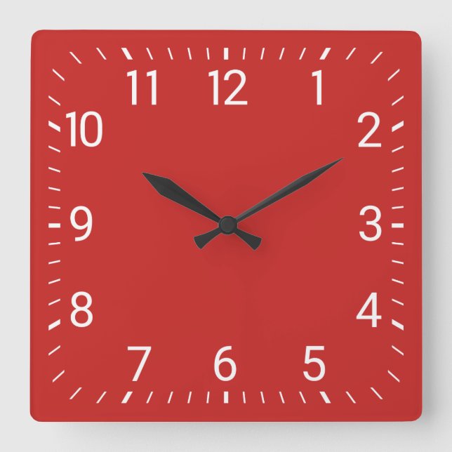 Red Square Wall Clock (Front)