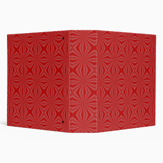 Red Squiggly Squares Fractal 3 Ring Binder