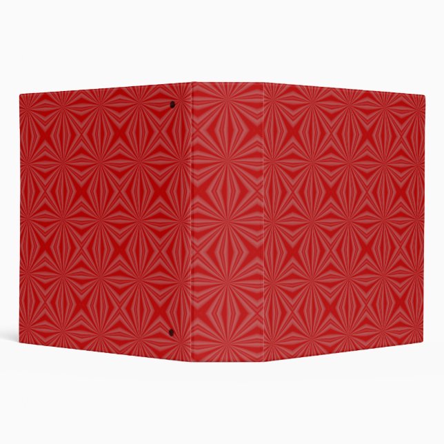 Red Squiggly Squares Fractal 3 Ring Binder (Background)