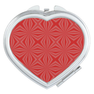 Red Squiggly Squares Fractal Compact Mirror