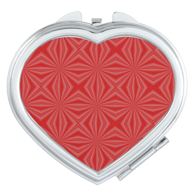 Red Squiggly Squares Fractal Compact Mirror (Front)