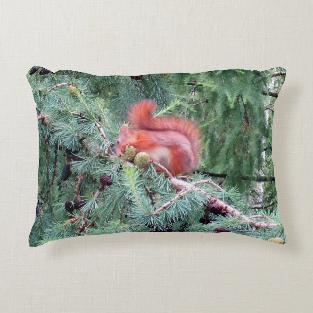 Red Squirrel Accent Pillow (Front)