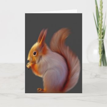 Red Squirrel (blank) Greeting Card by PawsForaMoment at Zazzle