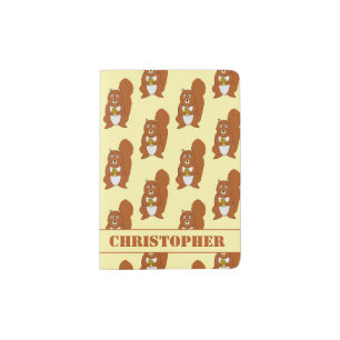 Red Squirrel Design Personalised Passport Holder