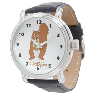 Red Squirrel Design Personalised Watch