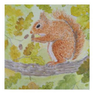 Red Squirrel Faux Canvas Print