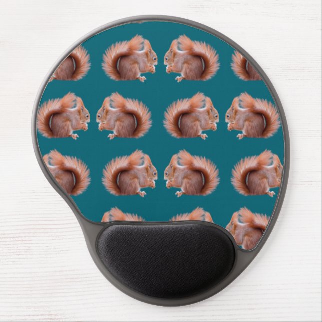 Red Squirrel Frenzy Gel Mousemat Mouse Pad (Front)